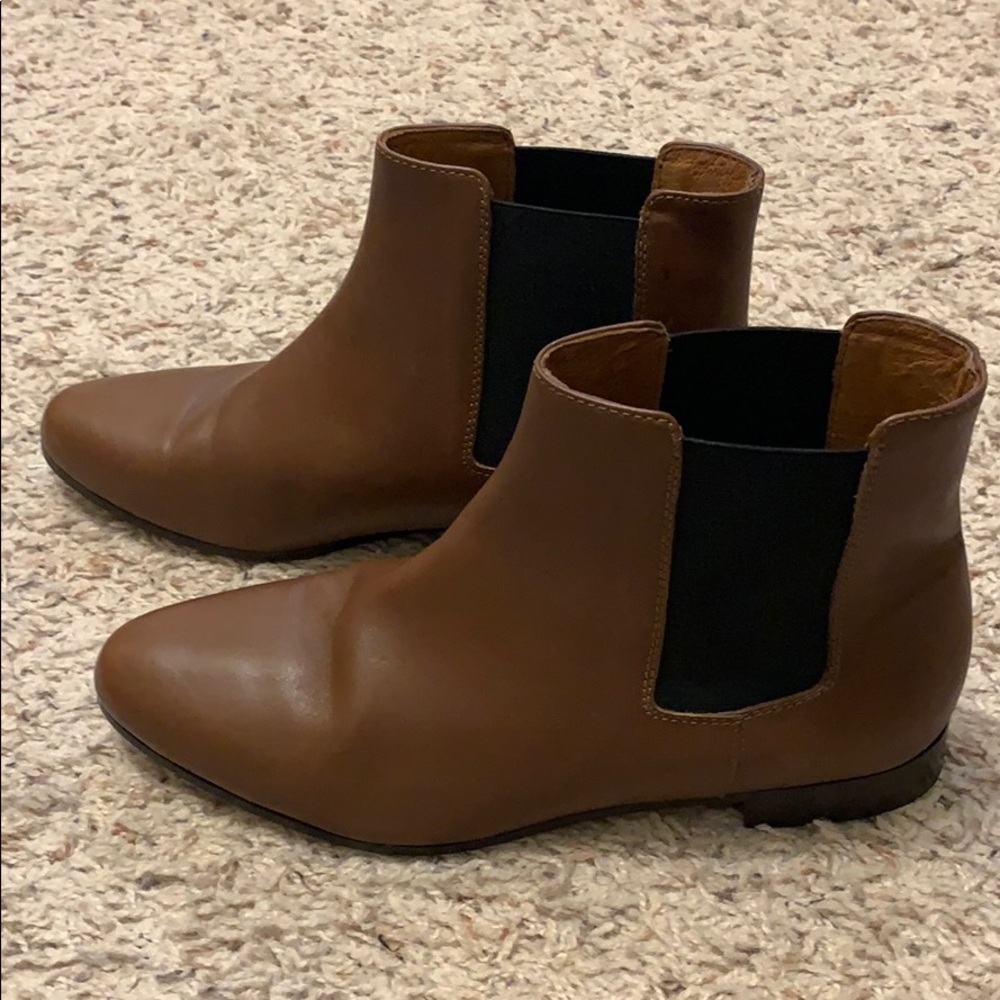 J Crew Cognac Leather Booties